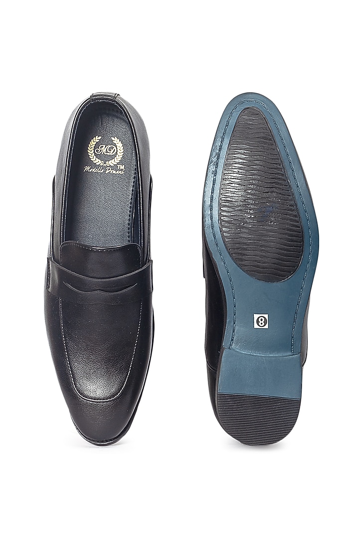 Black Synthetic Leather Slip-On by Modello Domani at Pernia's Pop Up Shop