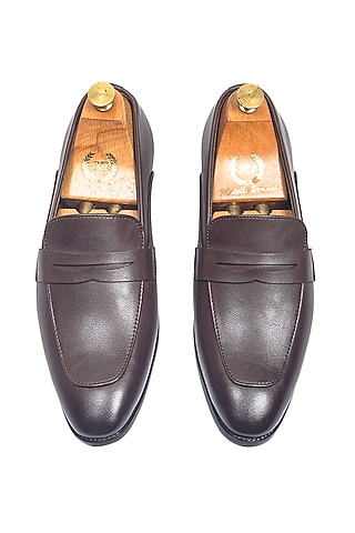 Brown Synthetic Leather Slip-On by Modello Domani
