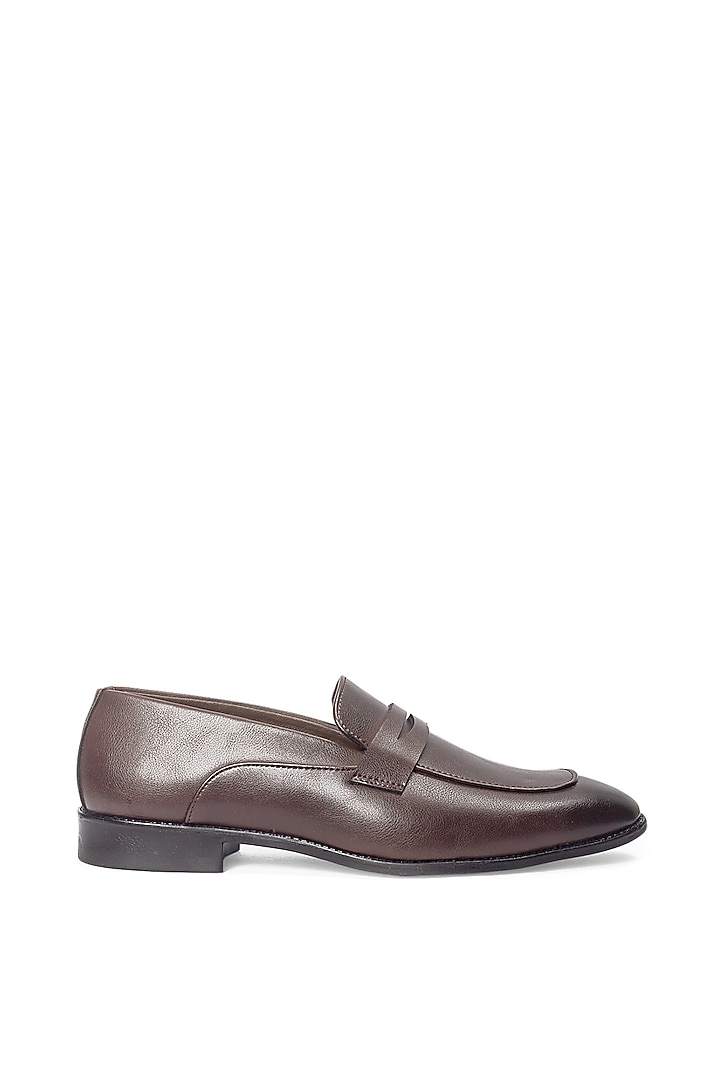 Brown Synthetic Leather Slip-On by Modello Domani at Pernia's Pop Up Shop