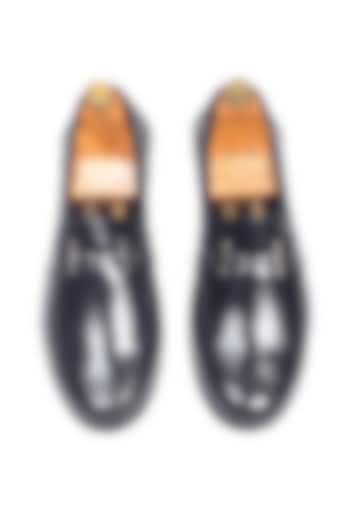 Black Synthetic Leather Slip-On by Modello Domani at Pernia's Pop Up Shop