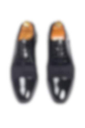 Brown Patent Velvet Leather Lace-Up Oxford Shoes by Modello Domani at Pernia's Pop Up Shop