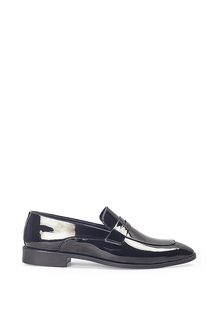Patent Black Synthetic Leather Slip-On by Modello Domani at Pernia's Pop Up Shop