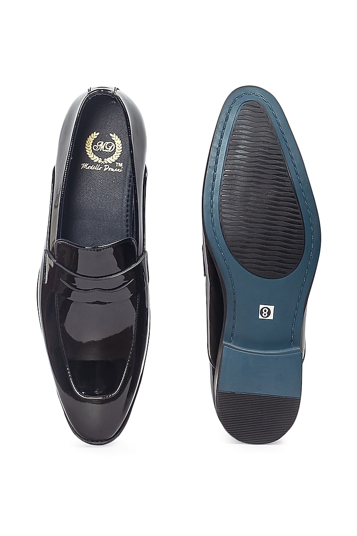 Patent Black Synthetic Leather Slip-On by Modello Domani at Pernia's Pop Up Shop