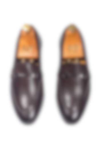 Brown Synthetic Leather Slip-On by Modello Domani at Pernia's Pop Up Shop