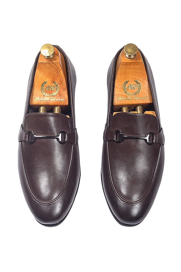 Brown Synthetic Leather Slip-On by Modello Domani at Pernia's Pop Up Shop