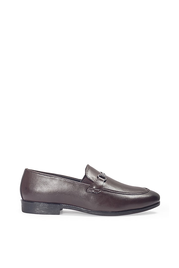 Brown Synthetic Leather Slip-On by Modello Domani at Pernia's Pop Up Shop