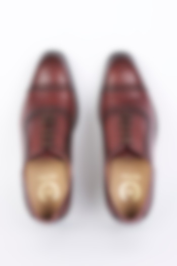 Burgundy Leather Handcrafted Shoes by Modello Domani