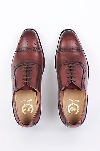 Burgundy Leather Handcrafted Shoes by Modello Domani