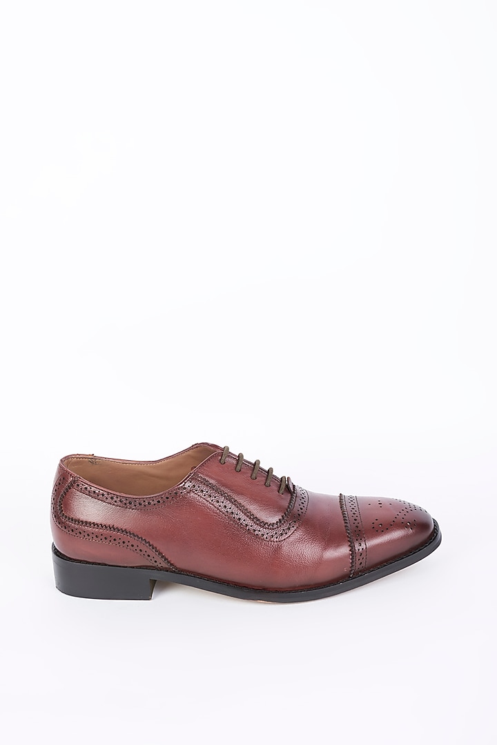 Burgundy Leather Handcrafted Shoes by Modello Domani at Pernia's Pop Up Shop