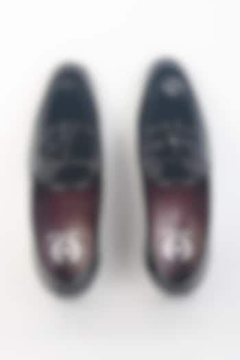 Black Synthetic Leather Slip-On Shoes by Modello Domani