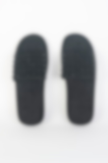 Black Velvet Handcrafted Slippers by Modello Domani