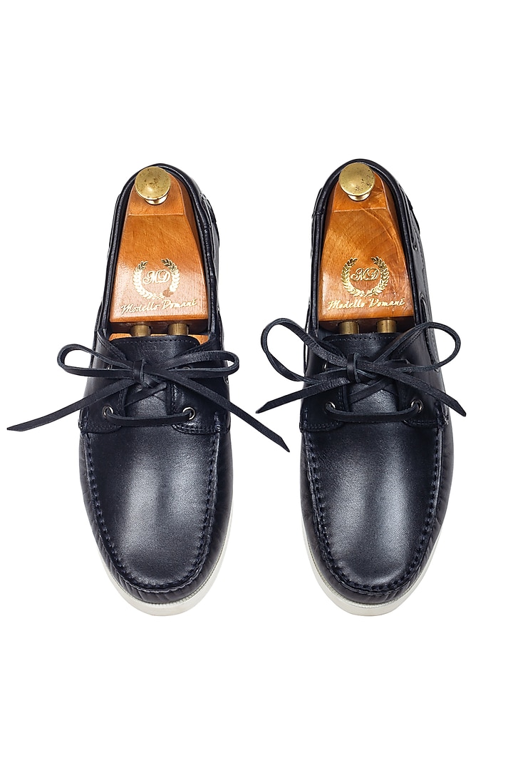 Burgundy Leather Handcrafted Boat Shoes by Modello Domani at Pernia's Pop Up Shop