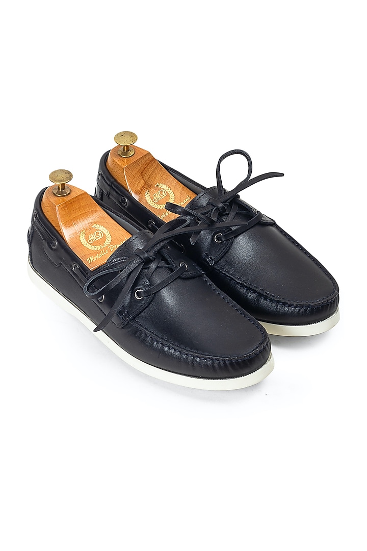 Burgundy Leather Handcrafted Boat Shoes by Modello Domani at Pernia's Pop Up Shop