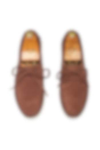 Brown Suede Handcrafted Boat Shoes by Modello Domani