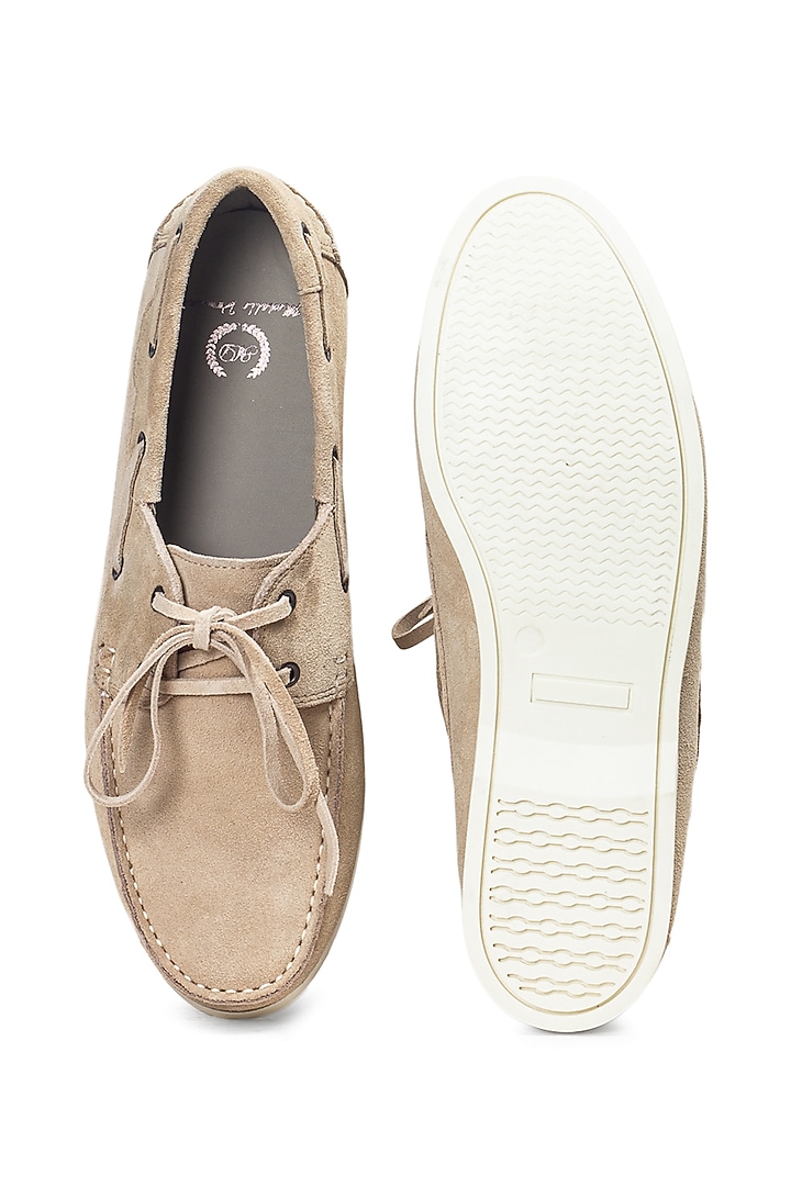 Black Suede Handcrafted Boat Shoes by Modello Domani at Pernia's Pop Up Shop