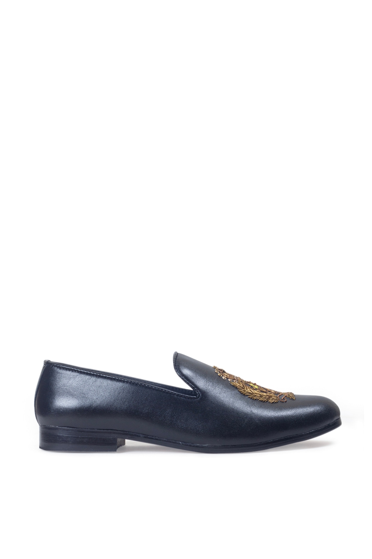 Black Leather Handcrafted Slip-On Shoes by Modello Domani at Pernia's Pop  Up Shop