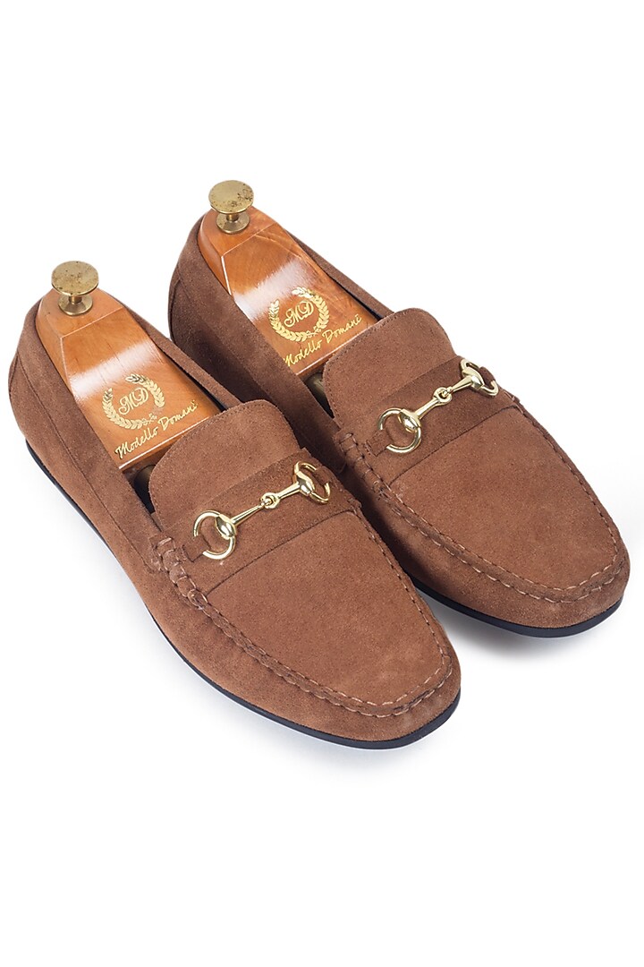 Brown Leather Handcrafted Loafers Design by Modello Domani at Pernia's ...