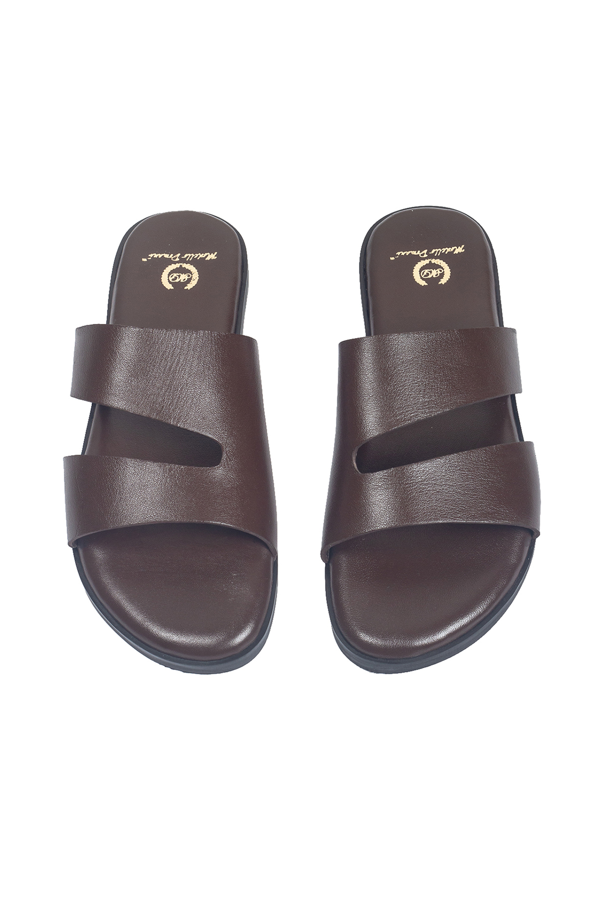 Brown Leather Handcrafted Slippers by Modello Domani