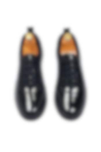 Patent Black Leather Handcrafted Sneakers by Modello Domani