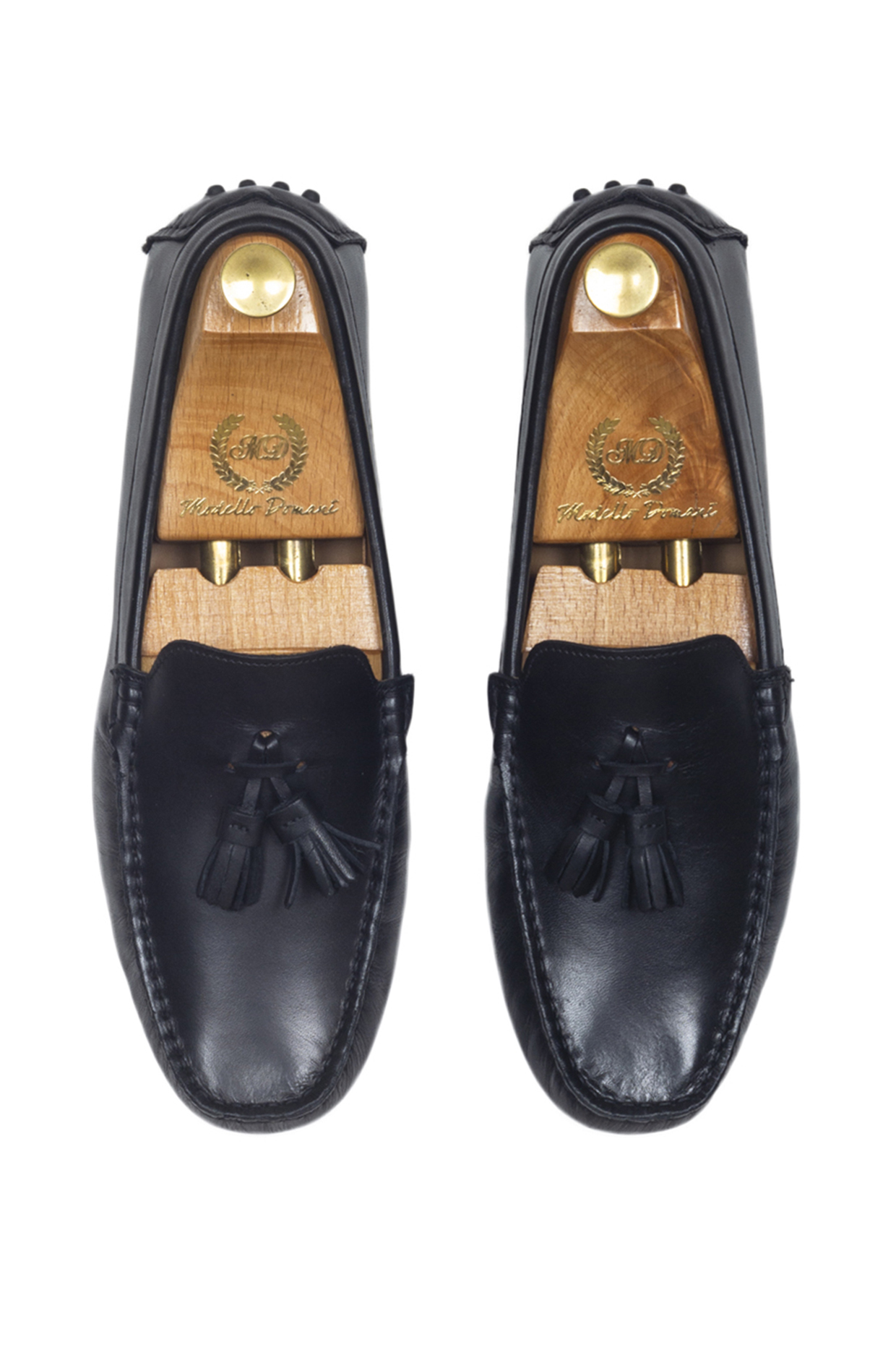 Black Leather Loafers by Modello Domani at Pernia's Pop Up Shop