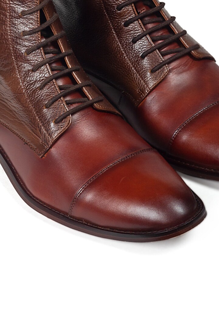 Brown Handcrafted Leather Boots by Modello Domani at  display picture 2