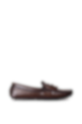 Bruish Brown Handcrafted Leather Loafers by Modello Domani at Pernia's Pop Up Shop