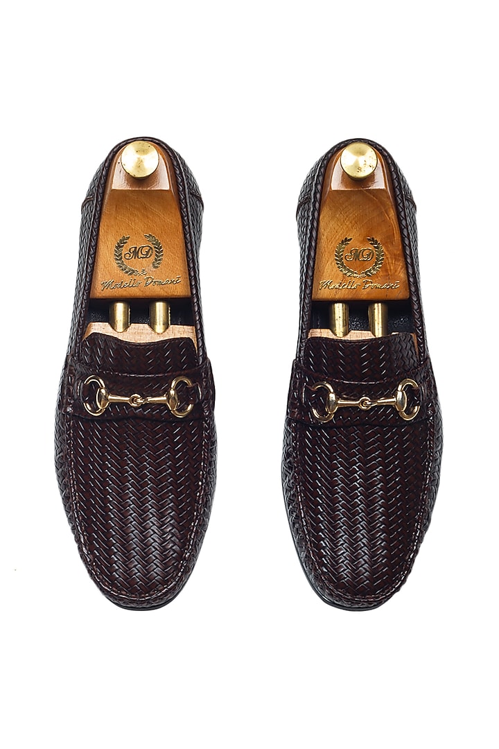 Brown Vegan Leather Slip On Shoes by Modello Domani