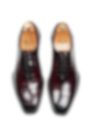 Wine Patina Leather Lace-Up Shoes by Modello Domani at Pernia's Pop Up Shop