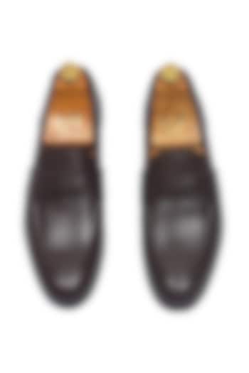 Brown Pure Leather Slip-On Shoes by Modello Domani at Pernia's Pop Up Shop
