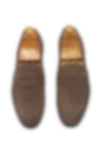 Olive Green Pure Suede Slip-On Shoes by Modello Domani at Pernia's Pop Up Shop