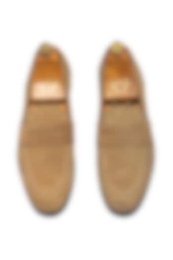 Beige Pure Suede Slip-On Shoes by Modello Domani at Pernia's Pop Up Shop