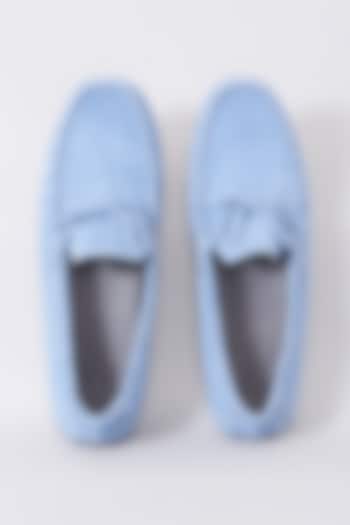 Denim Blue Handcrafted Loafer Shoes by Modello Domani