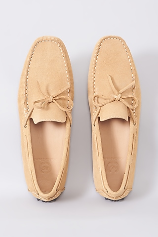Sand Handcrafted Loafer Shoes by Modello Domani