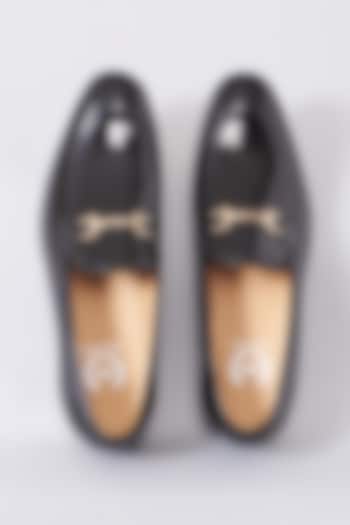Patent Black Handcrafted Italian-Cut Shoes In Vegan Leather by Modello Domani