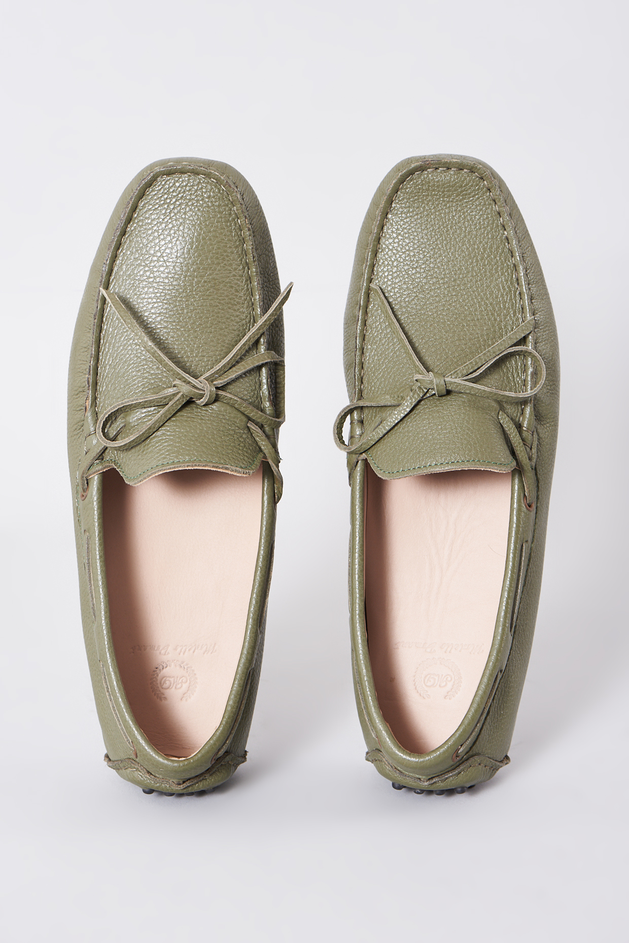 Military Green Pure Leather Handcrafted Loafers by Modello Domani at Pernia's Pop Up Shop