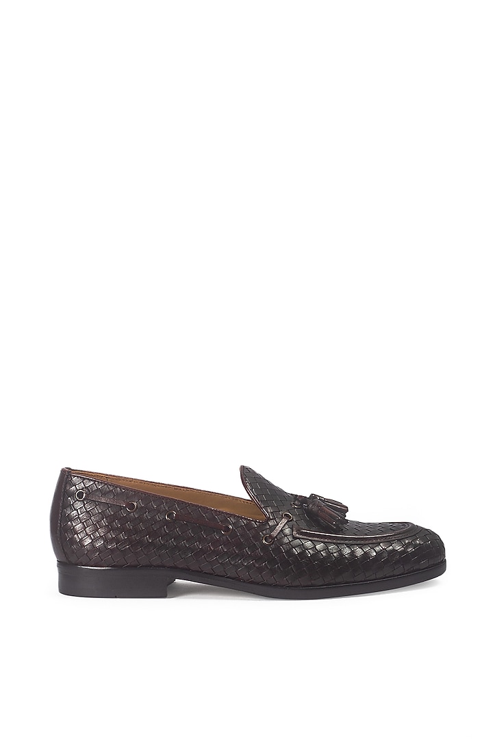 Brown Pure Leather Handcrafted Slip-Ons by Modello Domani at Pernia's Pop Up Shop