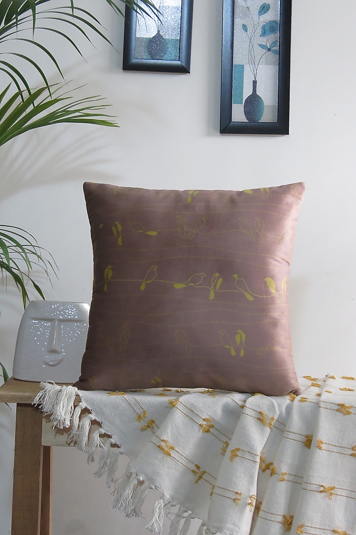 Dusty Pink Velvet Printed Cushion Cover by Mid July Home at Pernia's Pop Up Shop