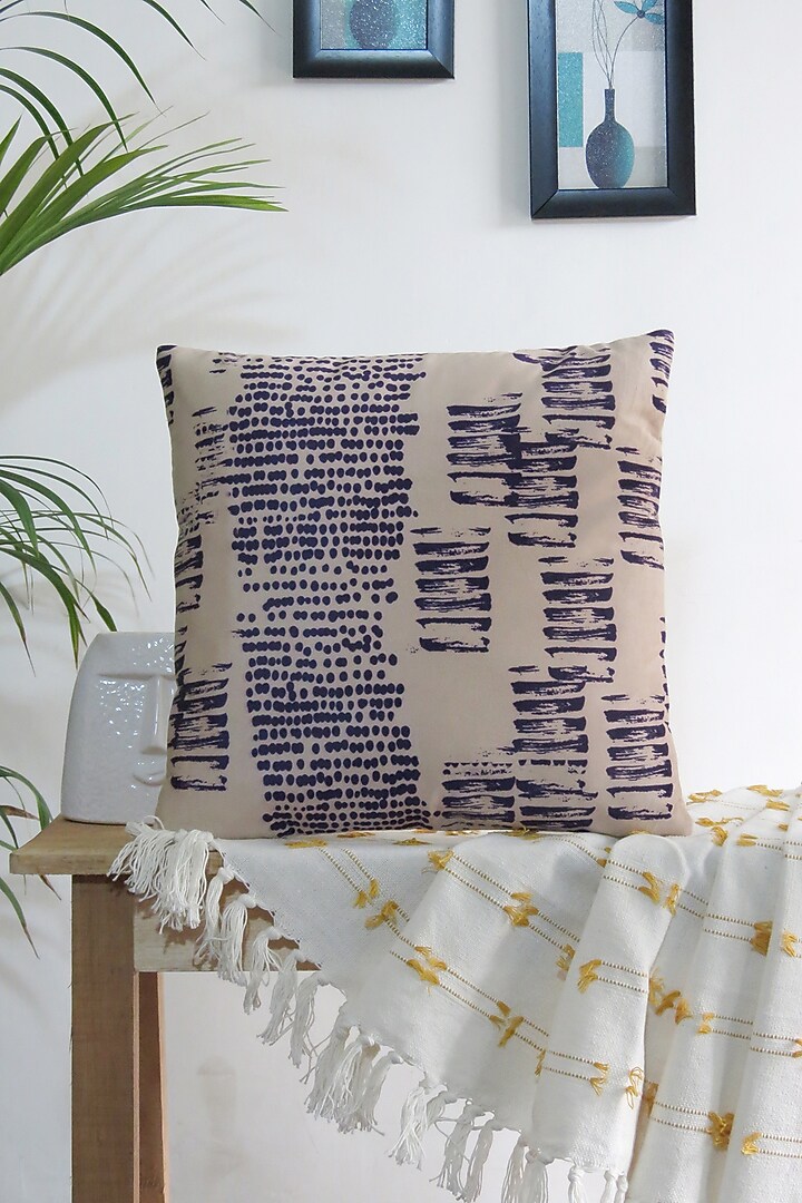 Indigo Blue & White Velvet Tie-Dye Cushion Cover (Set of 3) by Mid July Home at Pernia's Pop Up Shop