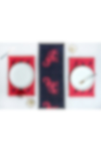 Black Cotton Elephant Printed Table Runner by Mid July Home at Pernia's Pop Up Shop