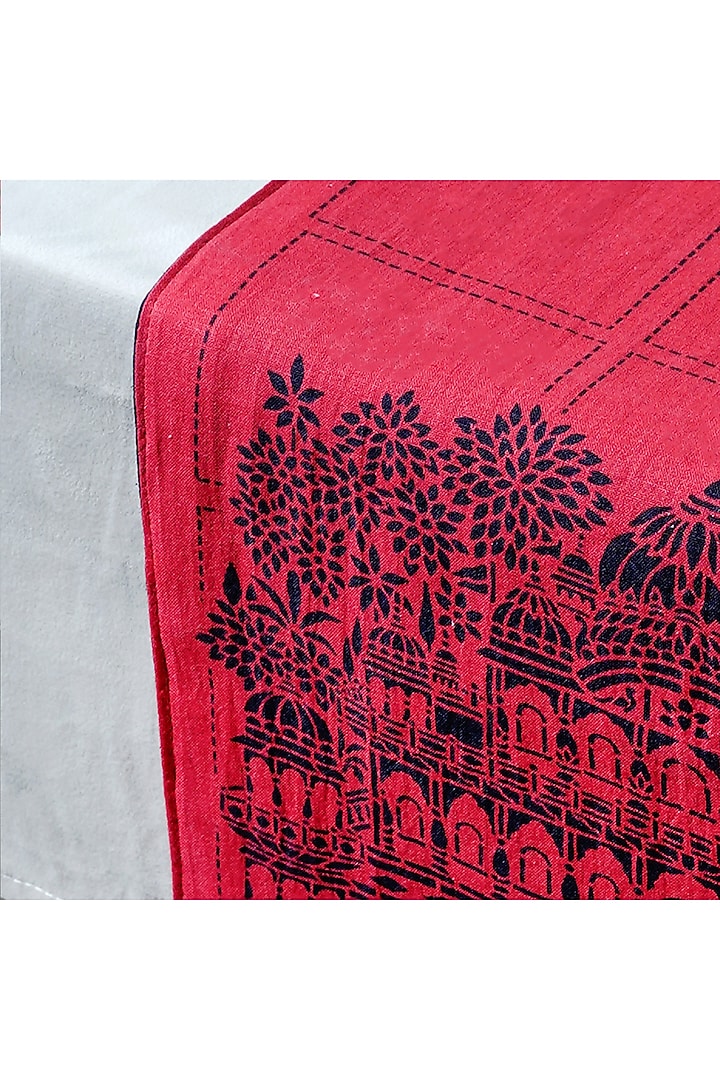 Red Cotton Temple Printed Table Runner by Mid July Home at Pernia's Pop Up Shop