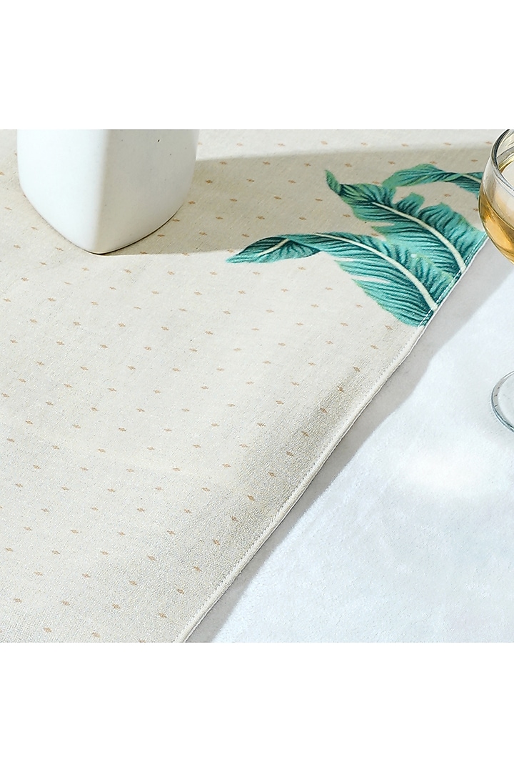 Beige Cotton Printed Table Runner by Mid July Home at Pernia's Pop Up Shop