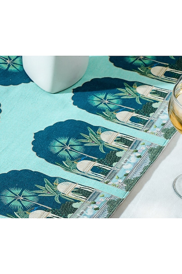 Mint Cotton Printed Table Runner by Mid July Home at Pernia's Pop Up Shop