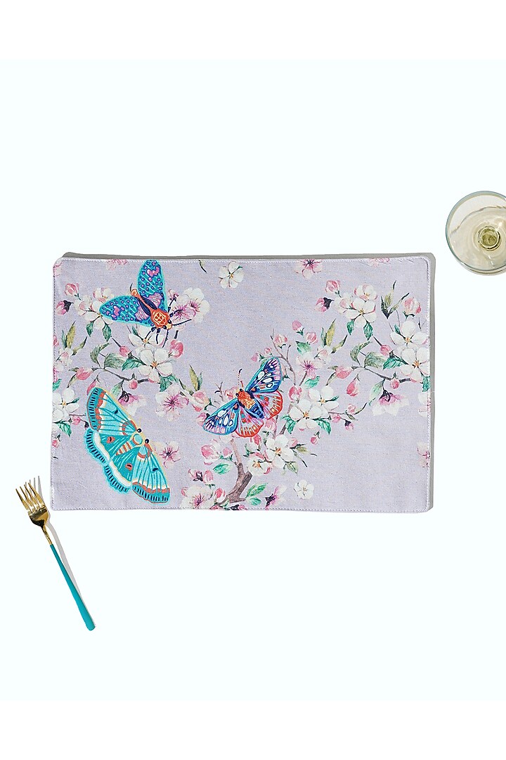 Pink Cotton Floral Printed Table Mats (Set of 2) by Mid July Home at Pernia's Pop Up Shop