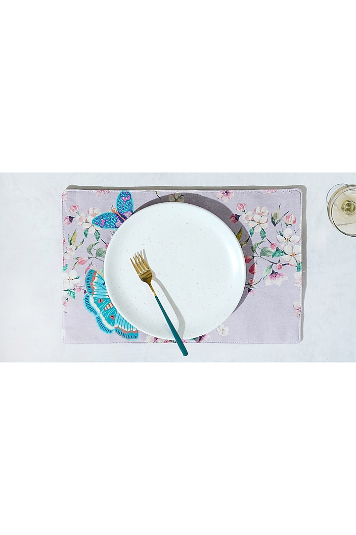Pink Cotton Floral Printed Table Mats (Set of 2) by Mid July Home at Pernia's Pop Up Shop