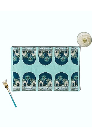 Mint Cotton Printed Table Mats (Set of 2) by Mid July Home