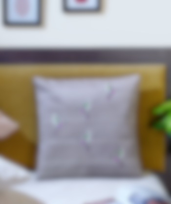 Grey Velvet Hand Embroidered Cushion Cover by Mid July Home at Pernia's Pop Up Shop