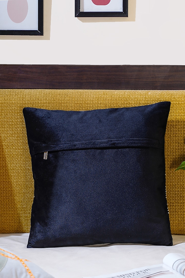 Olive Green Premium Velvet Hand Embroidered Cushion Cover by Mid July Home at Pernia's Pop Up Shop