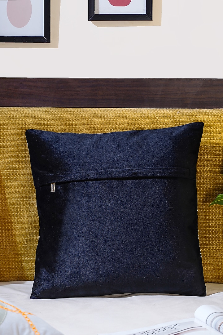 Olive Green Premium Velvet Hand Embroidered Cushion Cover by Mid July Home at Pernia's Pop Up Shop
