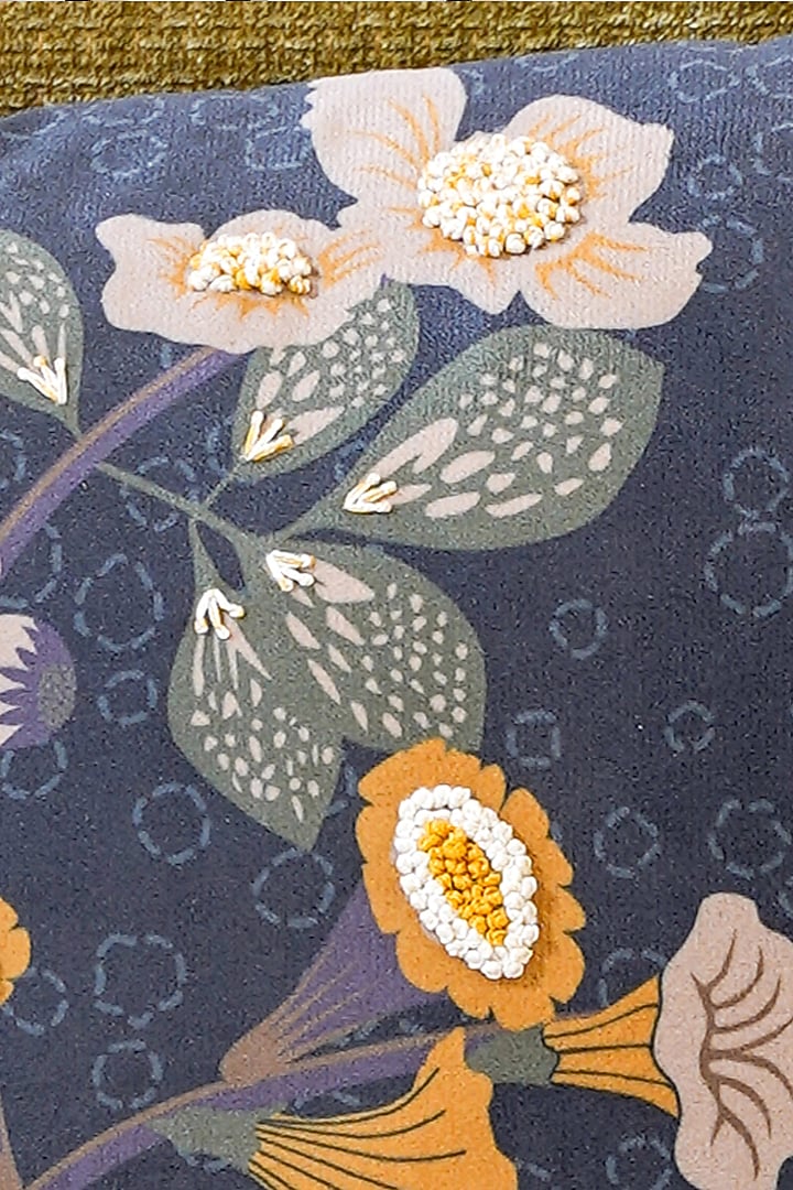 Olive Green Premium Velvet Hand Embroidered Cushion Cover by Mid July Home at Pernia's Pop Up Shop