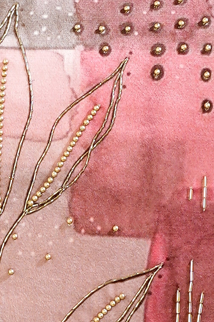 Pink & Grey Premium Velvet Hand Embroidered Cushion Cover by Mid July Home at Pernia's Pop Up Shop